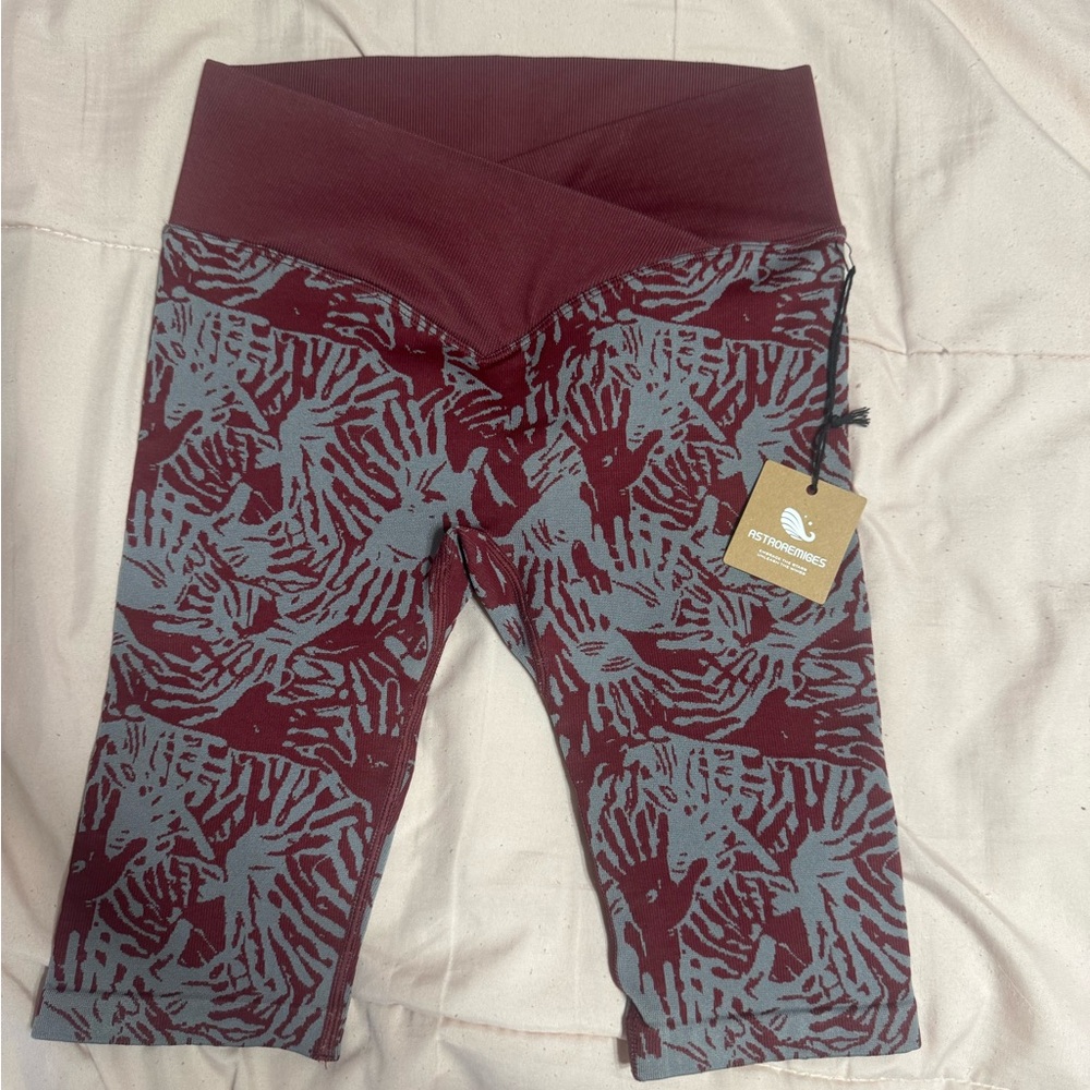 Women's Athletic Shorts - Maroon and Gray